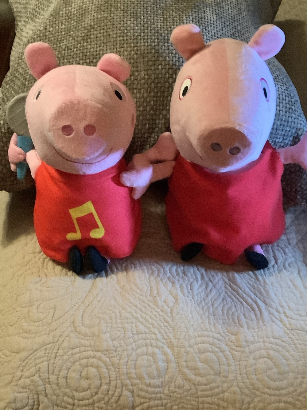 Peppa Pig Plush Pair Pink and Red Soft Stuffed Characters